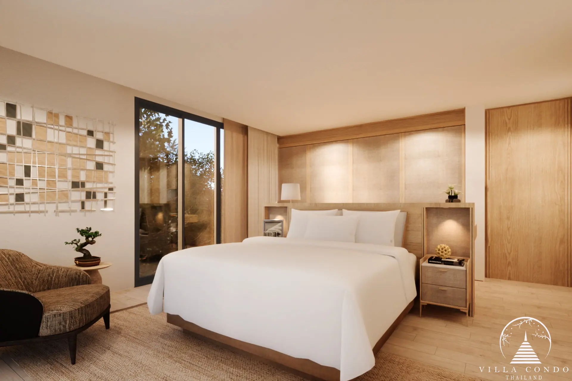 Spacious bedroom in Tiara Saku villas in Saku, Phuket