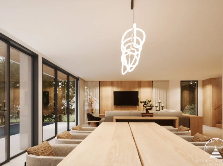 Stylish dining area in Tiara Saku villas in Saku, Phuket
