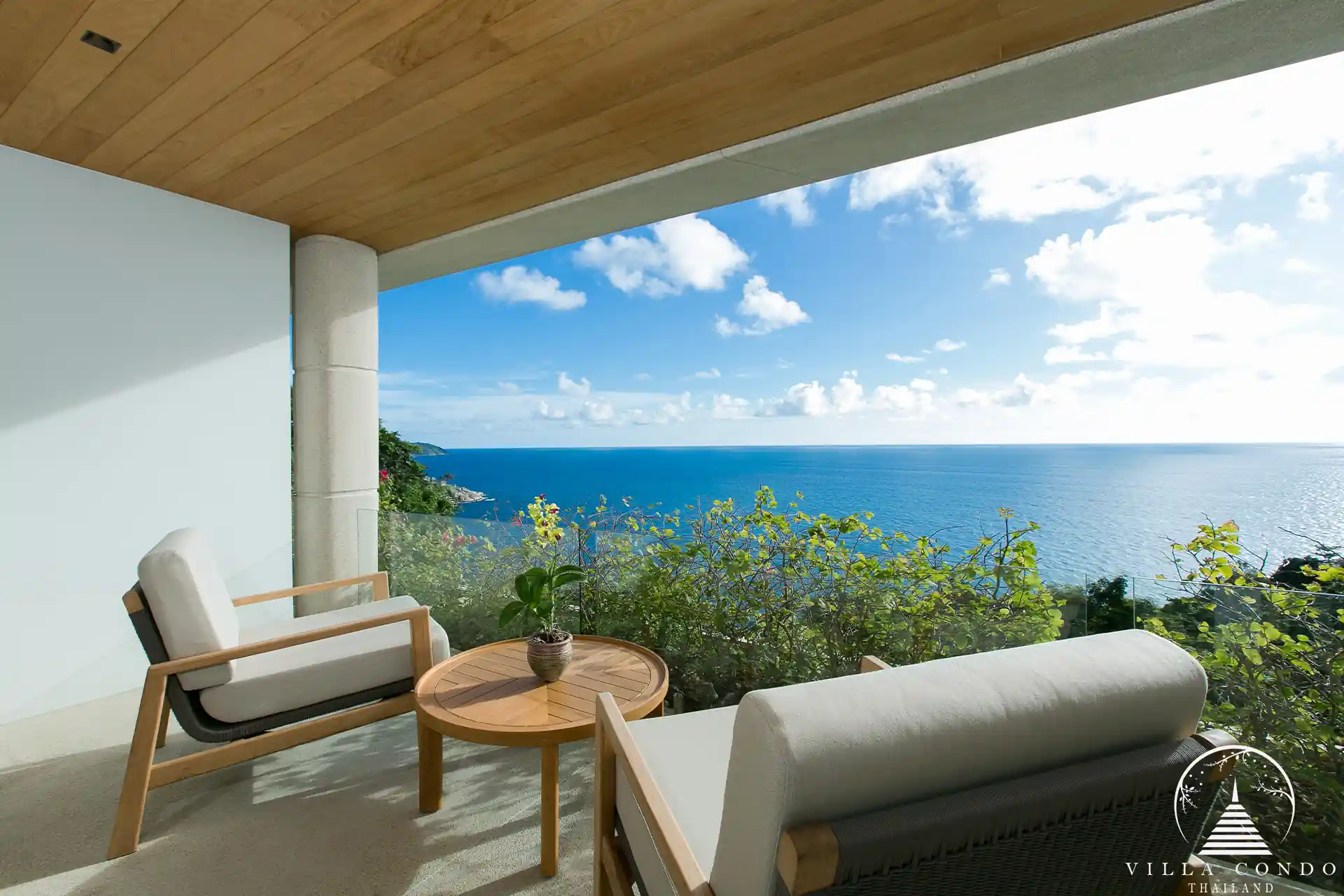 Spacious private balcony in Villa Cascade Kamala Headland.