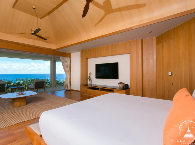 Palatial master bedroom in Villa Cascade Kamala Headland.