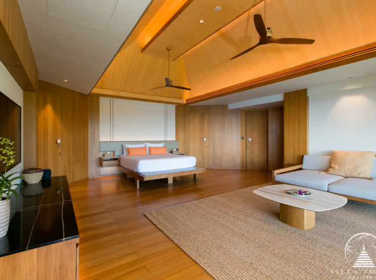 Palatial master bedroom in Villa Cascade Kamala Headland.