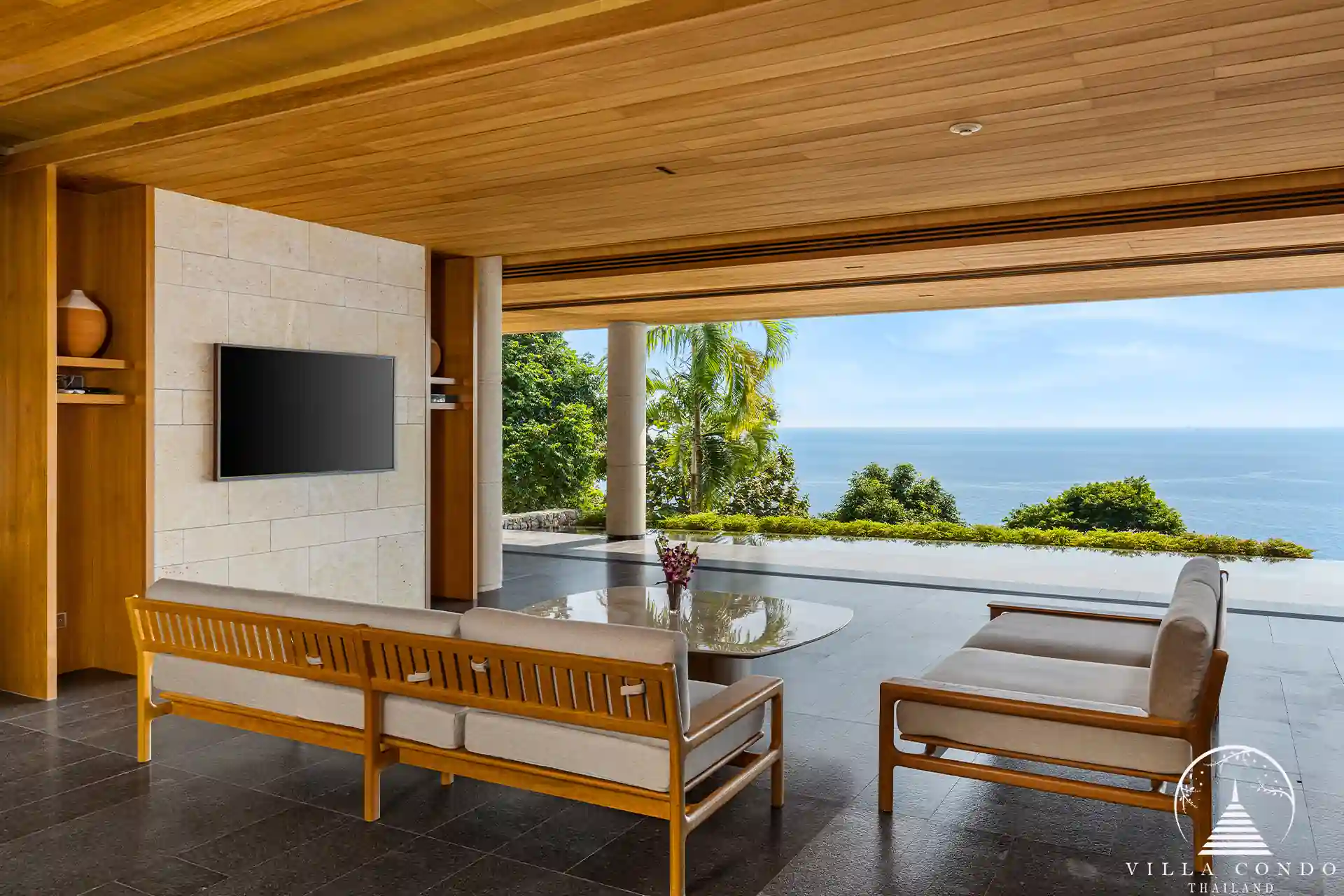 Comfortable outdoor sofa in Villa Cascade Kamala Headland.