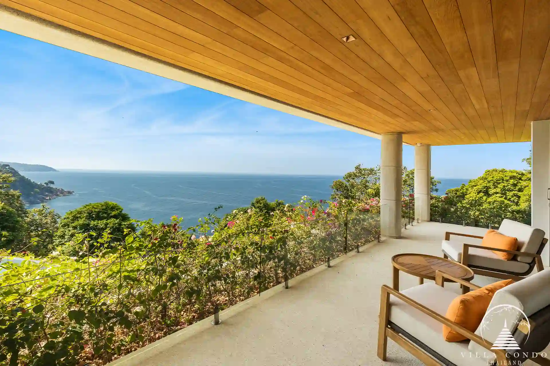 Spacious private balcony in Villa Cascade Kamala Headland.