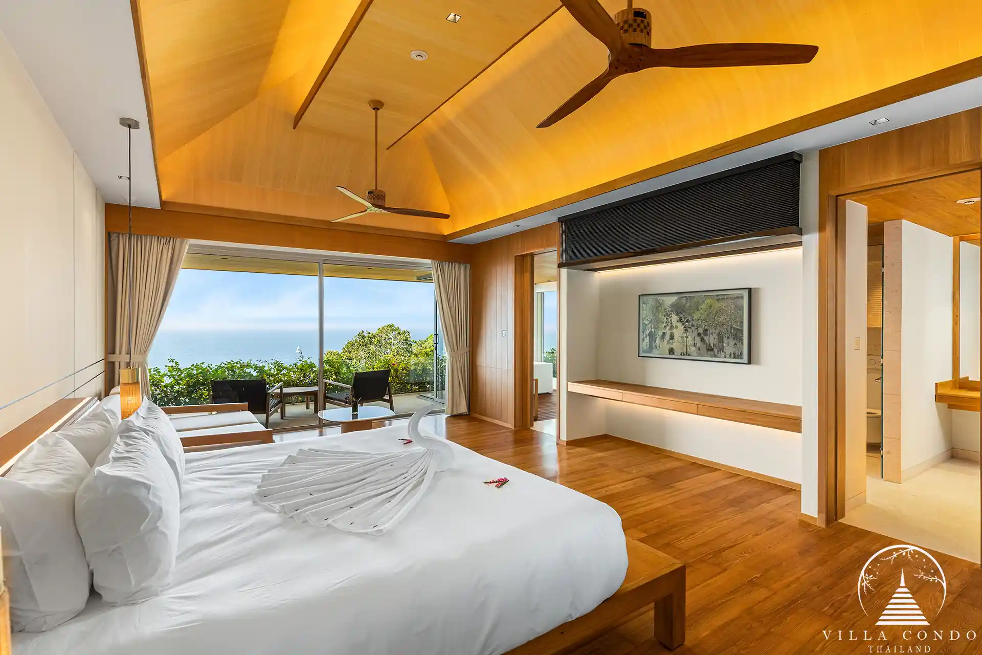 Spacious bedroom in Villa Cascade Kamala Headland.