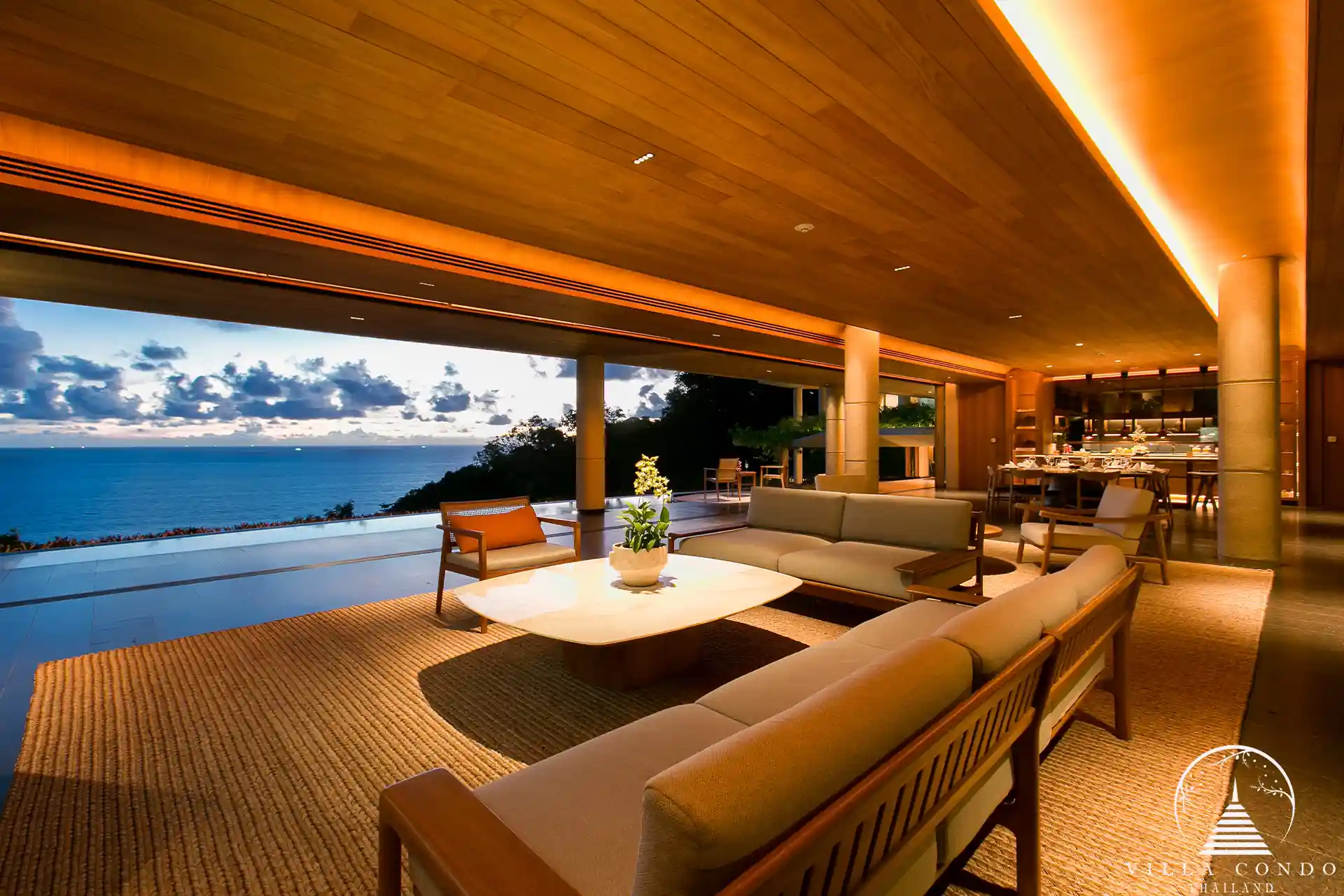 Elegant outdoor living area in Villa Cascade Kamala Headland.