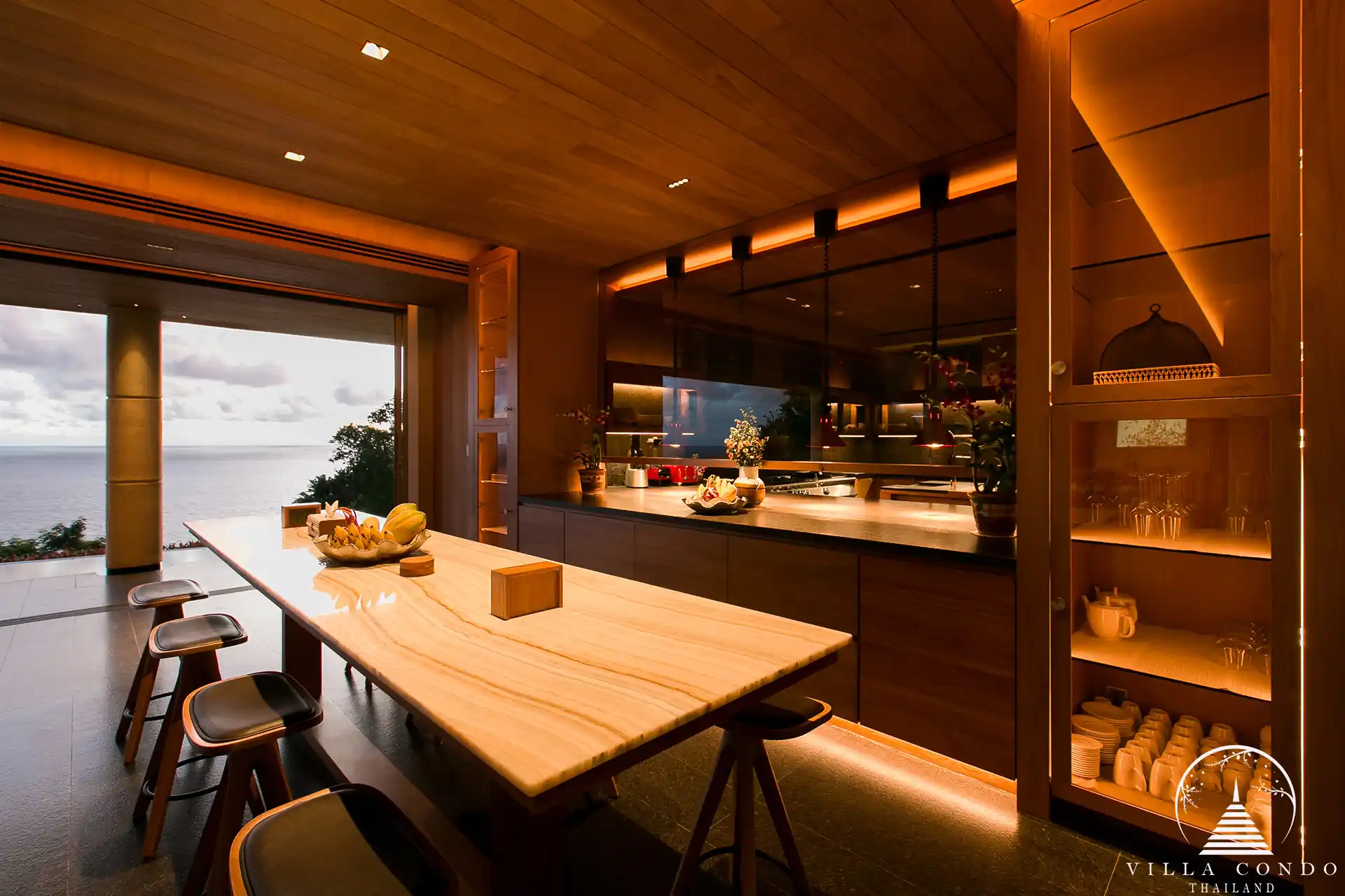 Luxurious interior of Villa Cascade Kamala Headland.