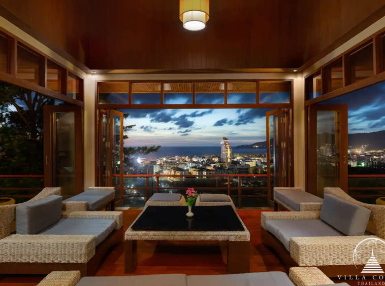 Living Area with Sea View at Villa Yoosook Patong