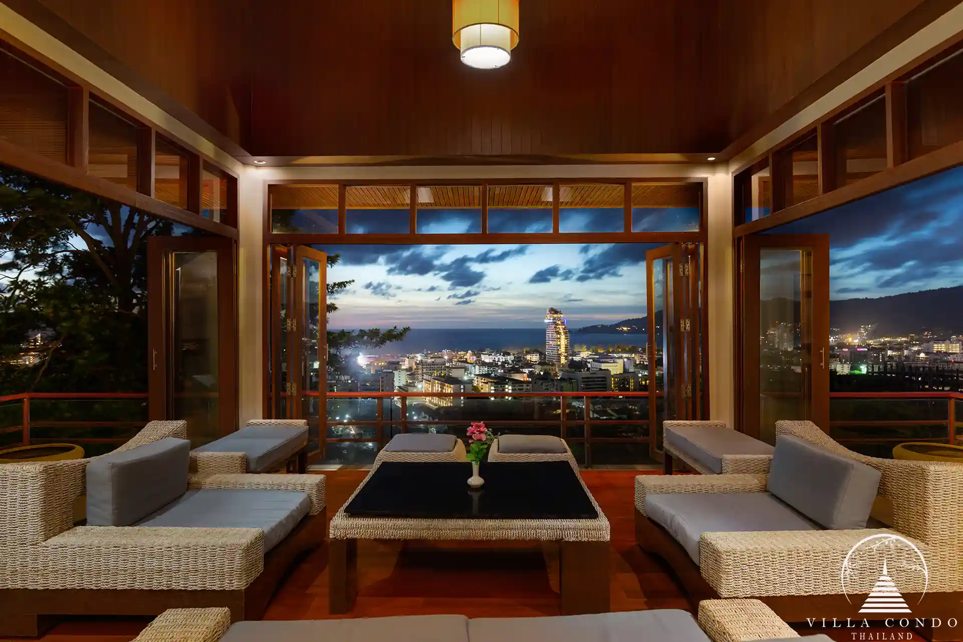 Living Area with Sea View at Villa Yoosook Patong