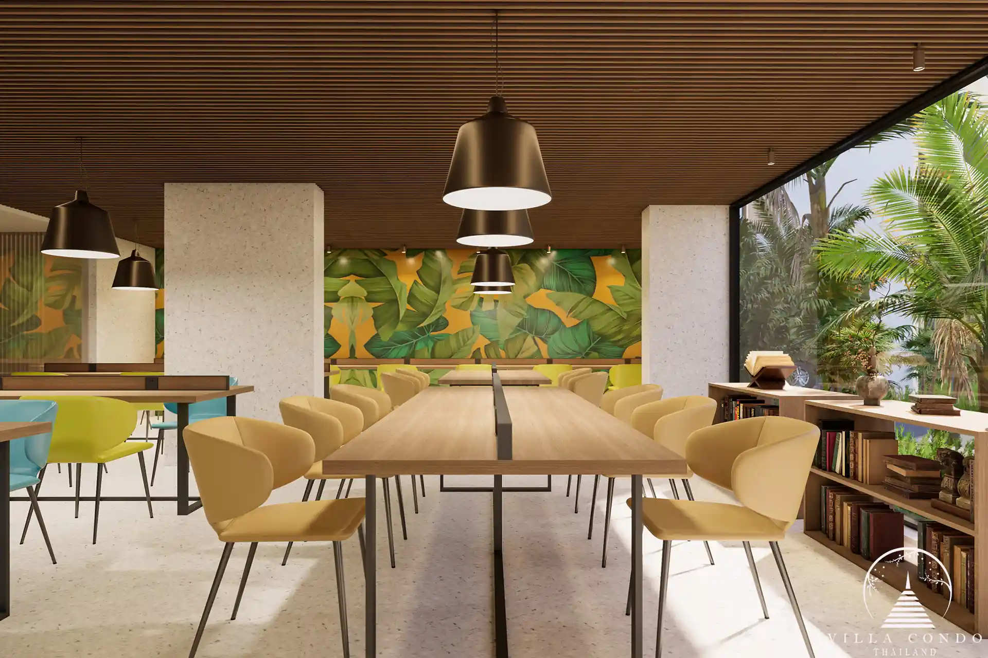 Modern co-working space at Wyndham Fantasea Condo Chalong, designed for productivity and comfort.