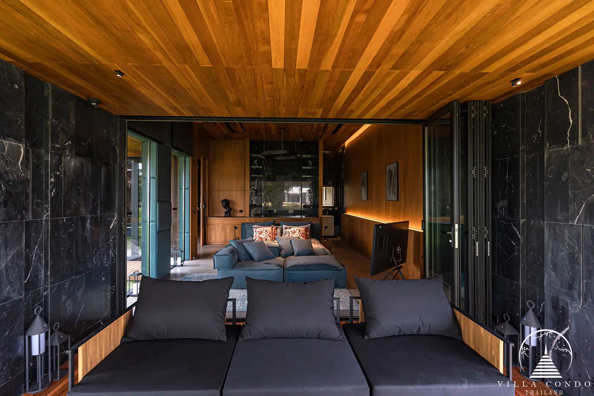 Spacious living area in The Victory villas in Thalang, Phuket