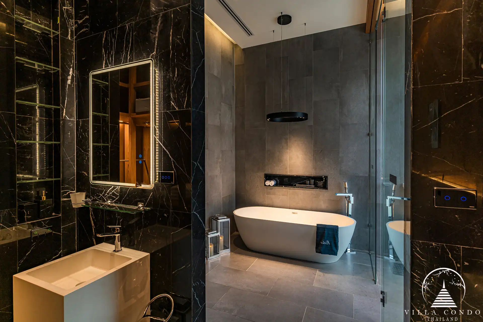 Spacious master bathroom in The Victory villas in Thalang, Phuket