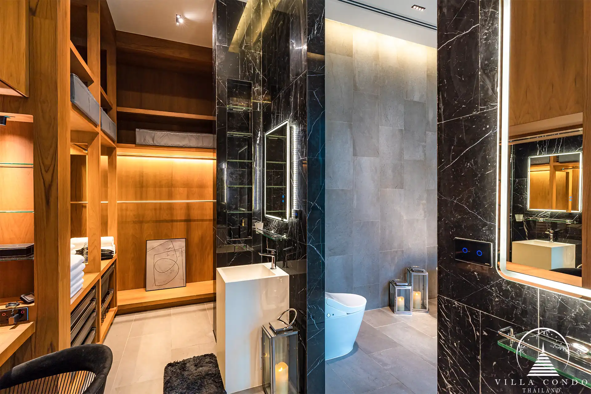 Modern bathroom in The Victory villas in Thalang, Phuket