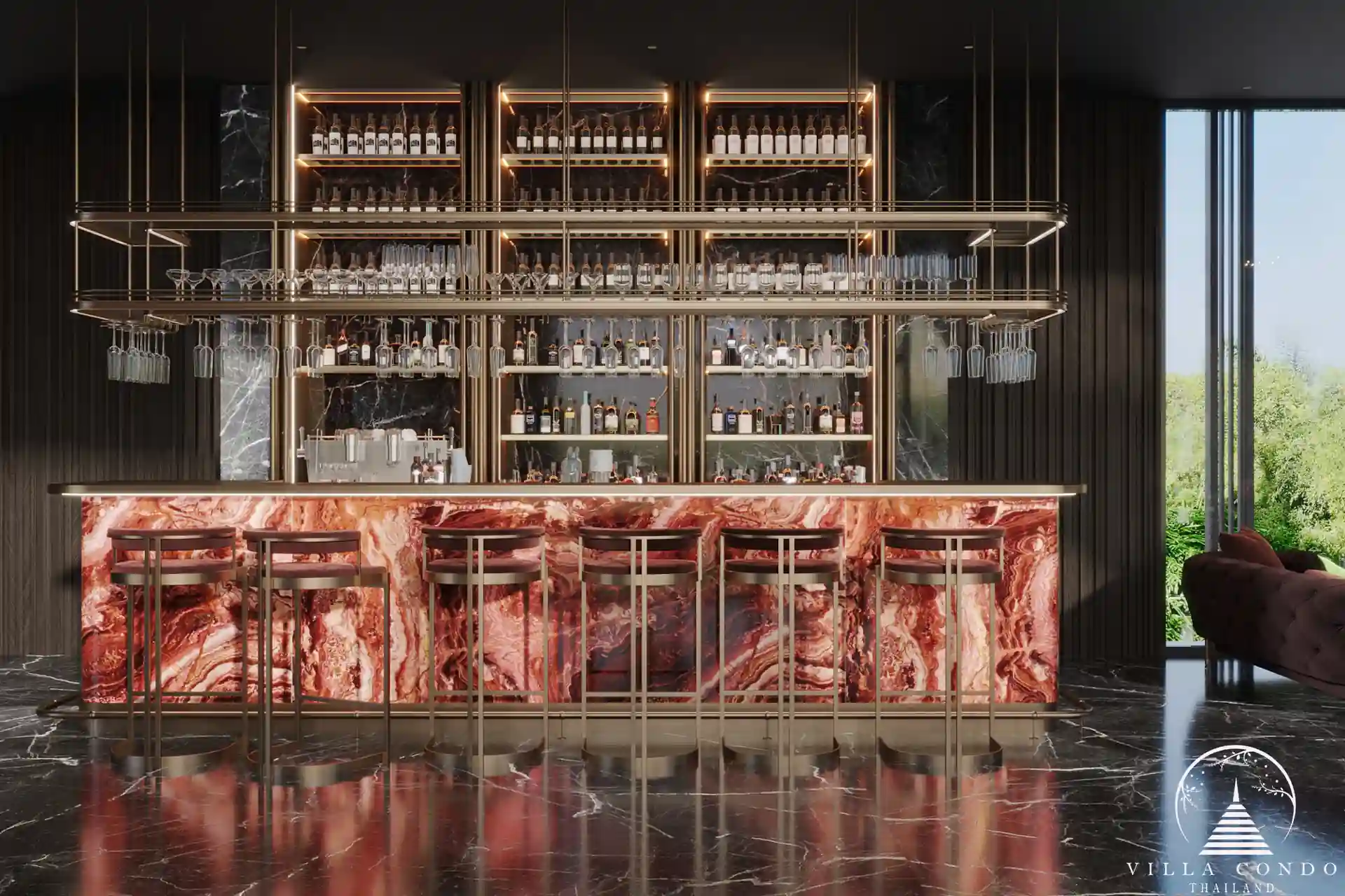 Bar area at Hennessy Residence