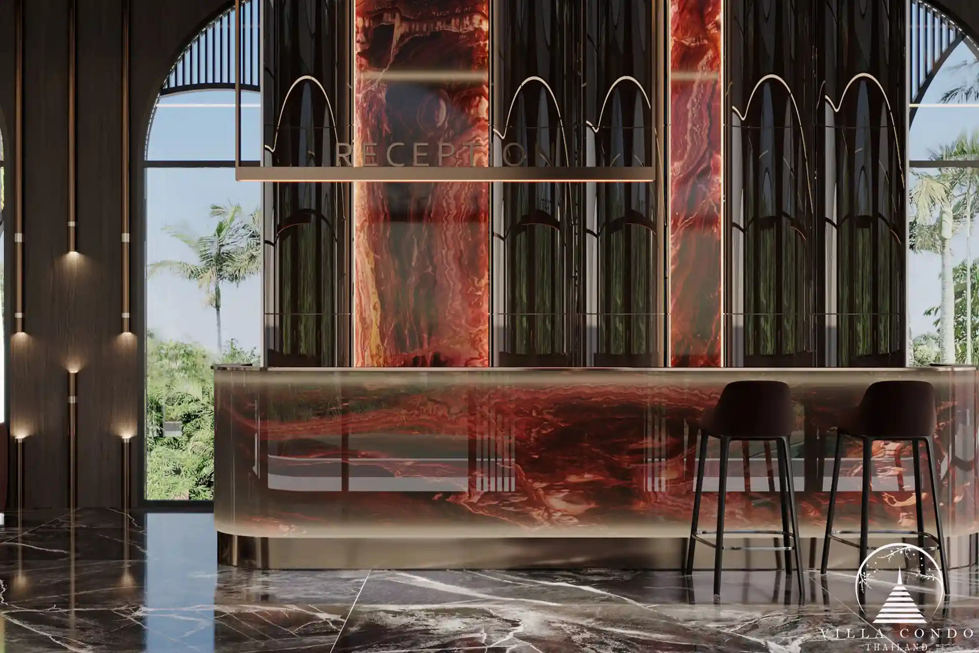 Bar area at Hennessy Residence