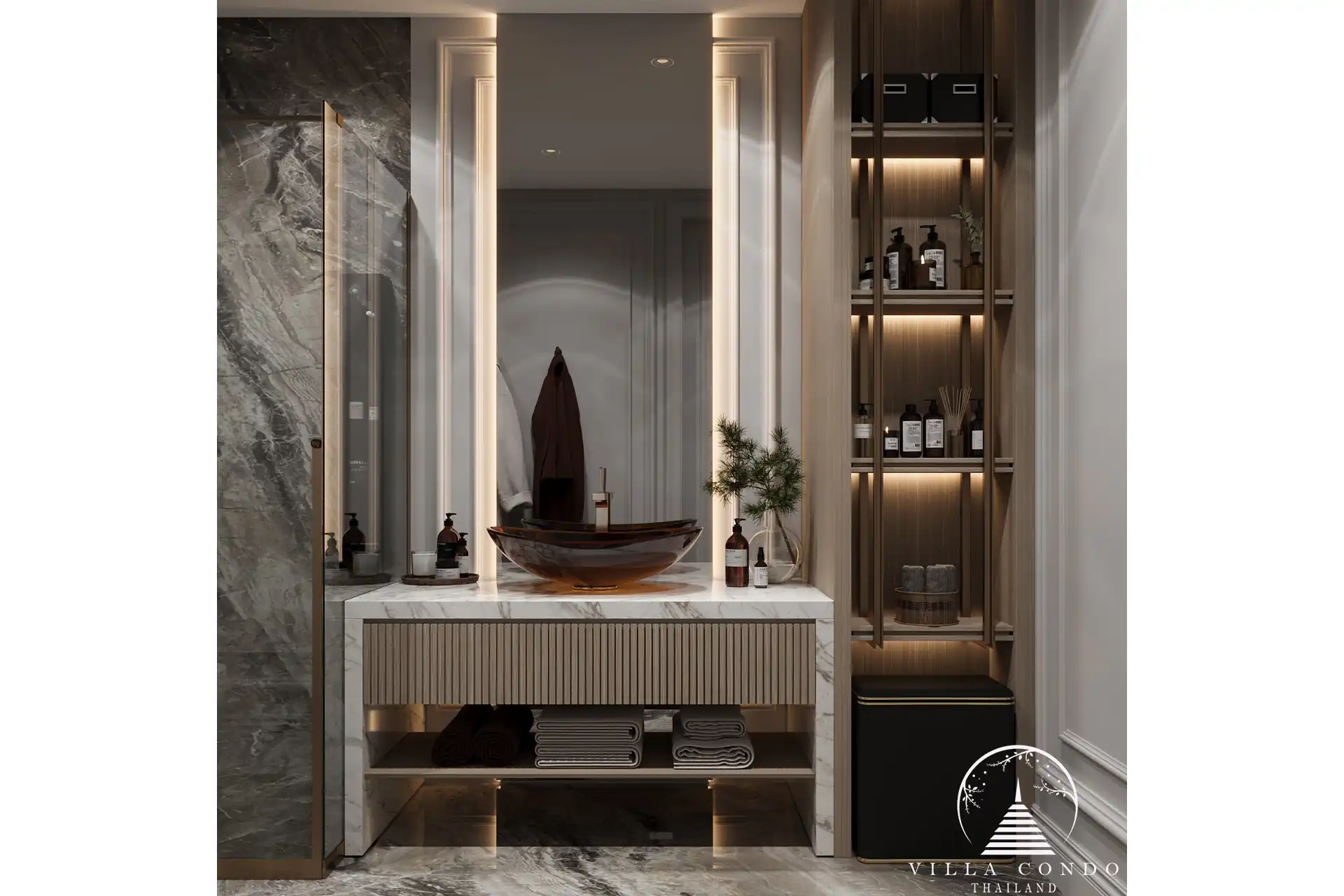 Master bathroom in Hennessy Residence