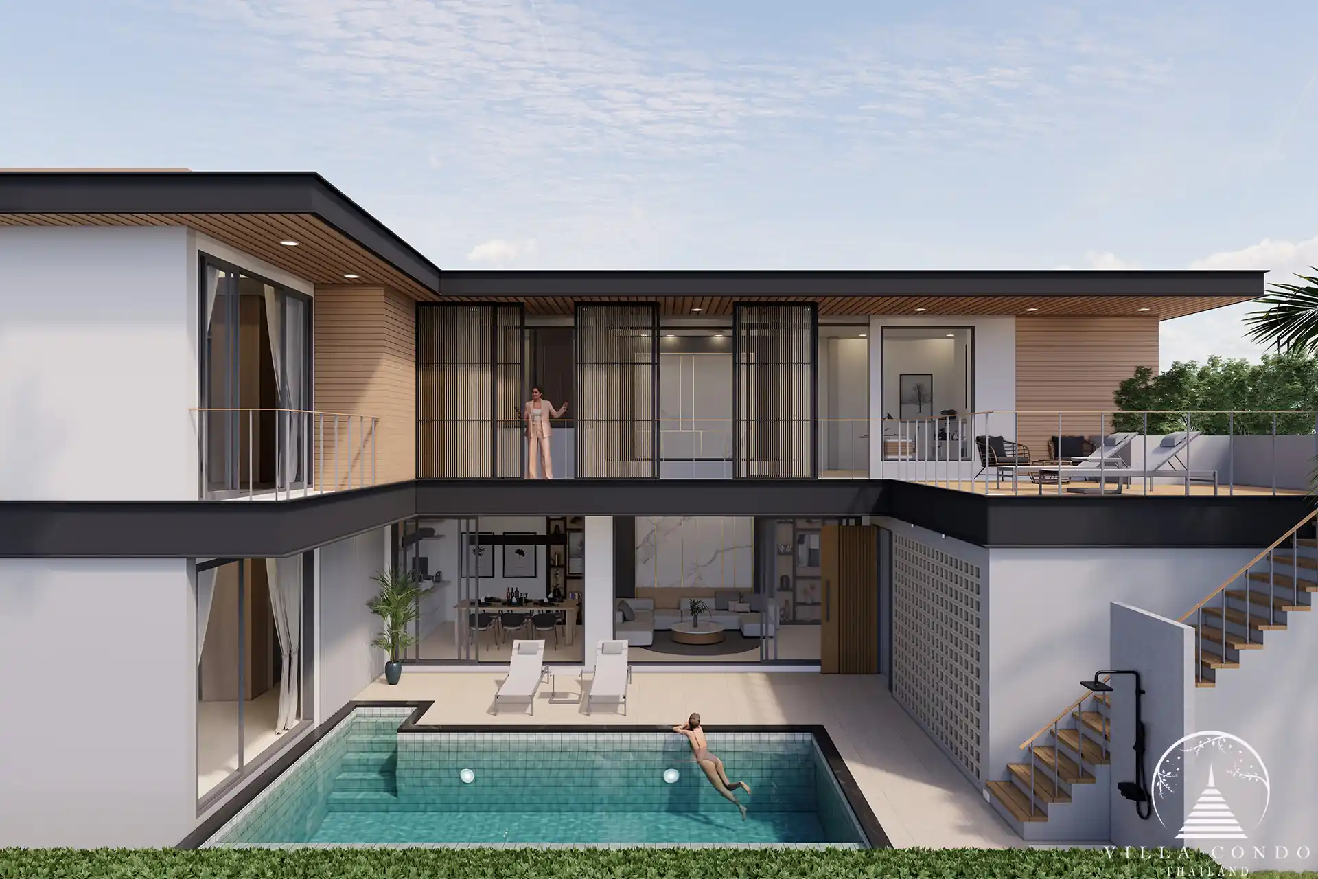 Exterior view of Type B villa at Le Villa Lake Pool Villas.