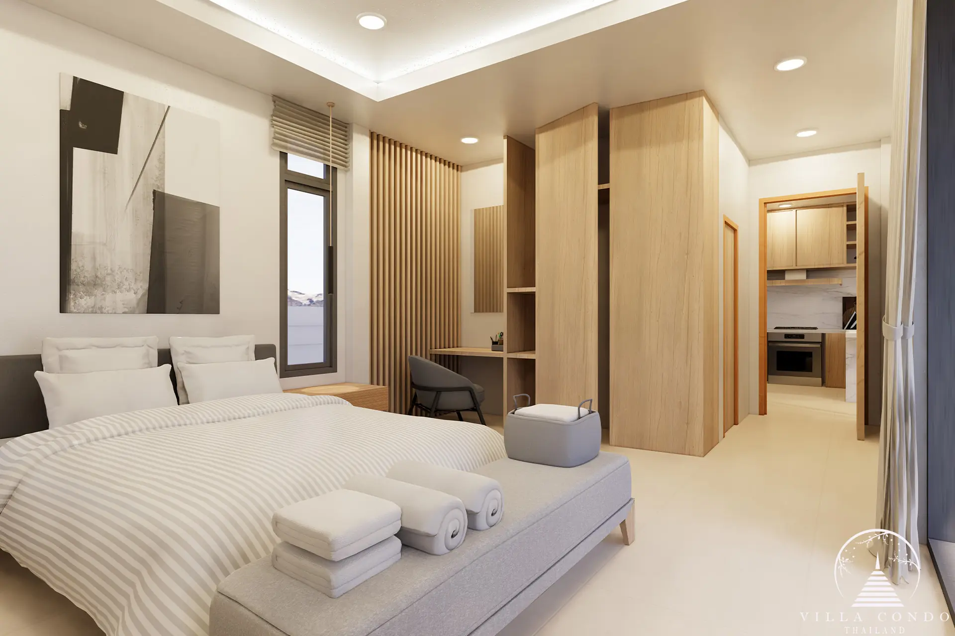 Bedroom in Le Villa Lake Pool Villas.