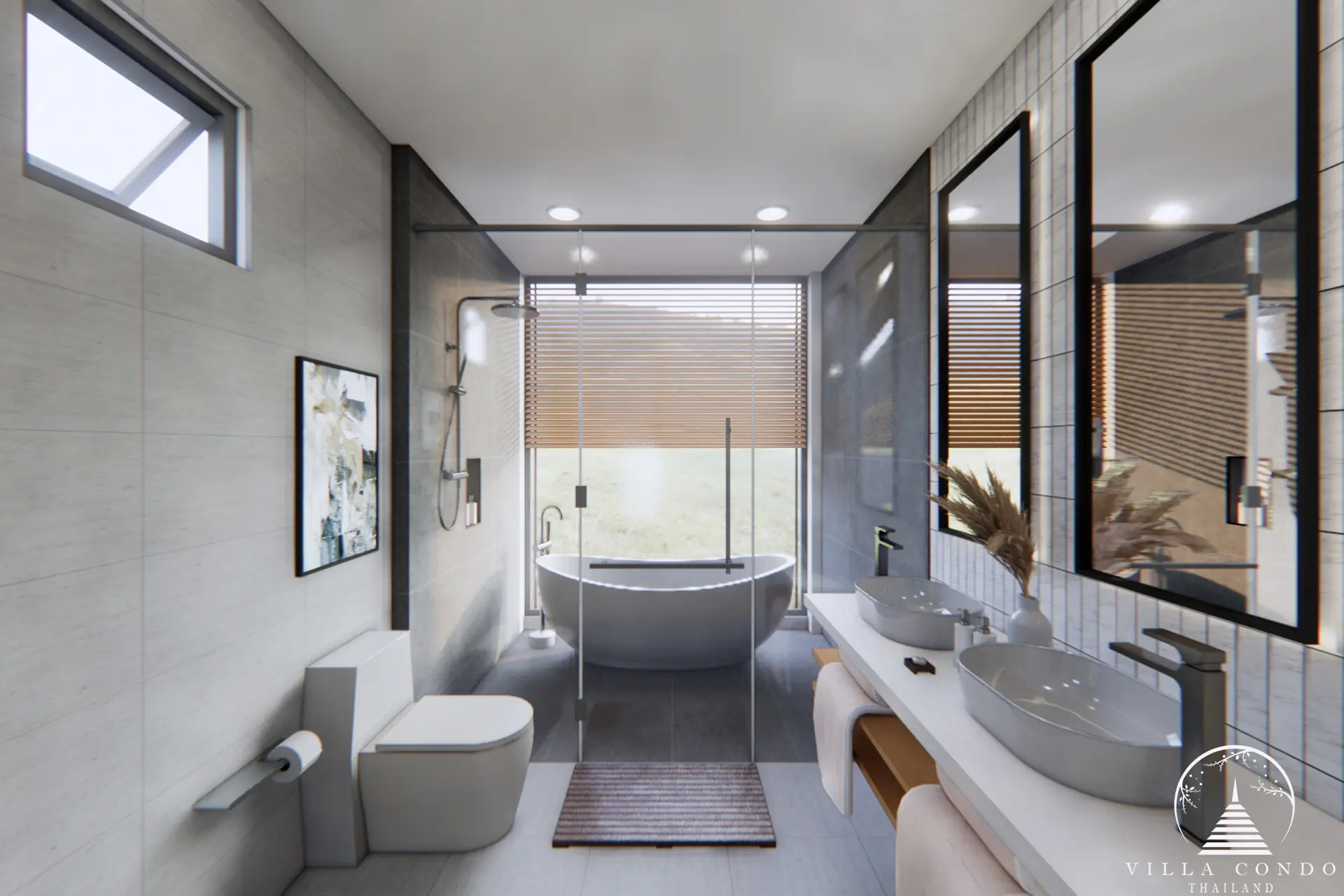 Master bathroom in Le Villa Lake Pool Villas.