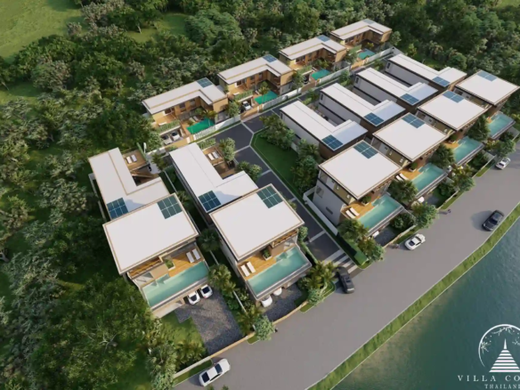 Bird's eye view of Le Villa Lake Pool Villas.