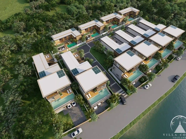 Bird's eye view of Le Villa Lake Pool Villas.