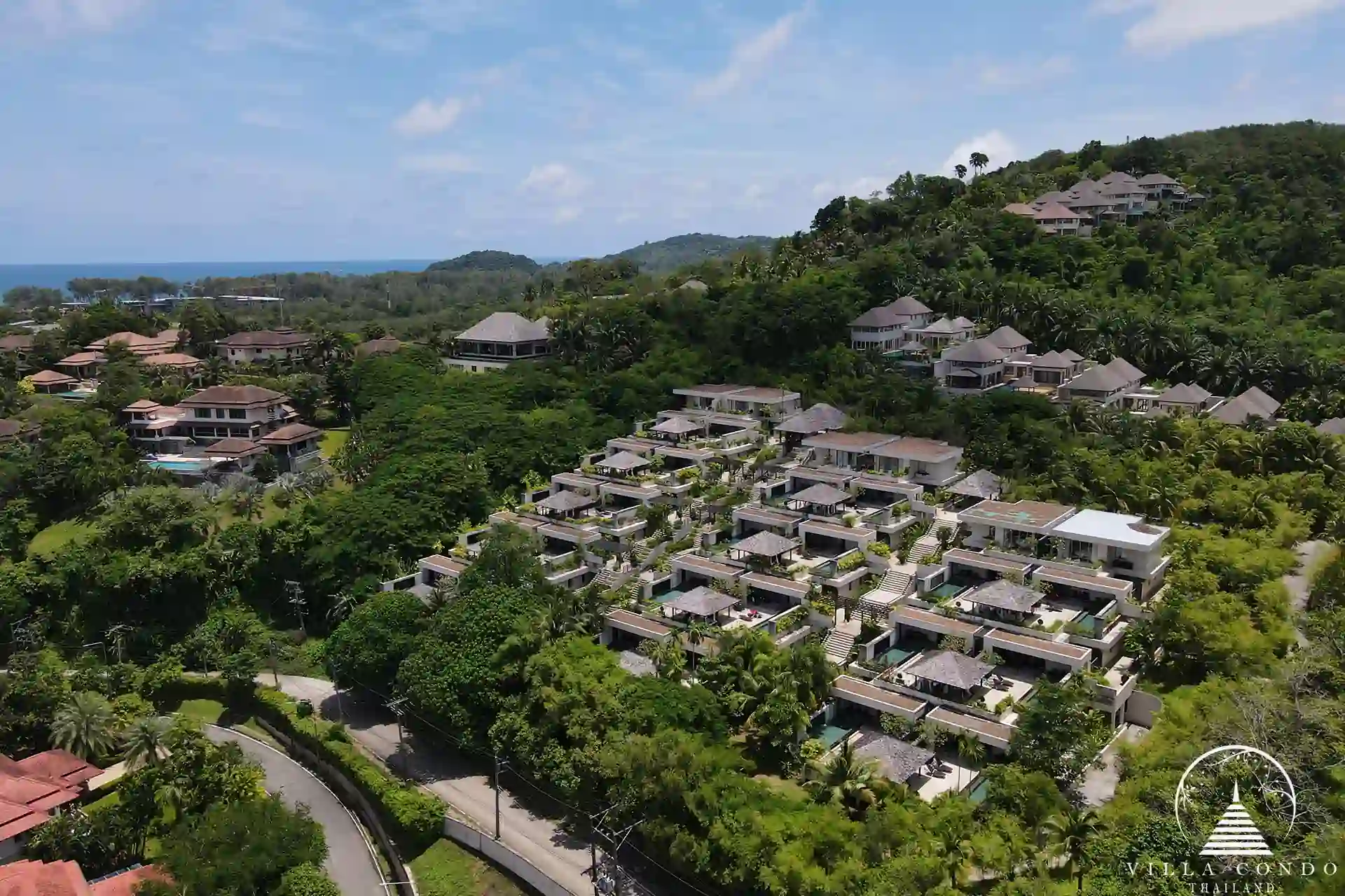 Bird's eye view of Spa Pool Penthouse Layan Hills overlooking the mountains