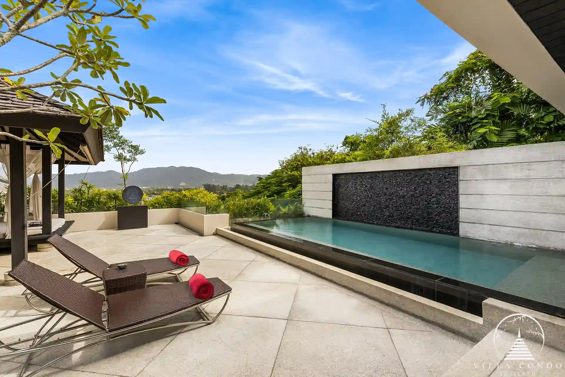 Private pool at Spa Pool Penthouse Layan Hills with mountain view