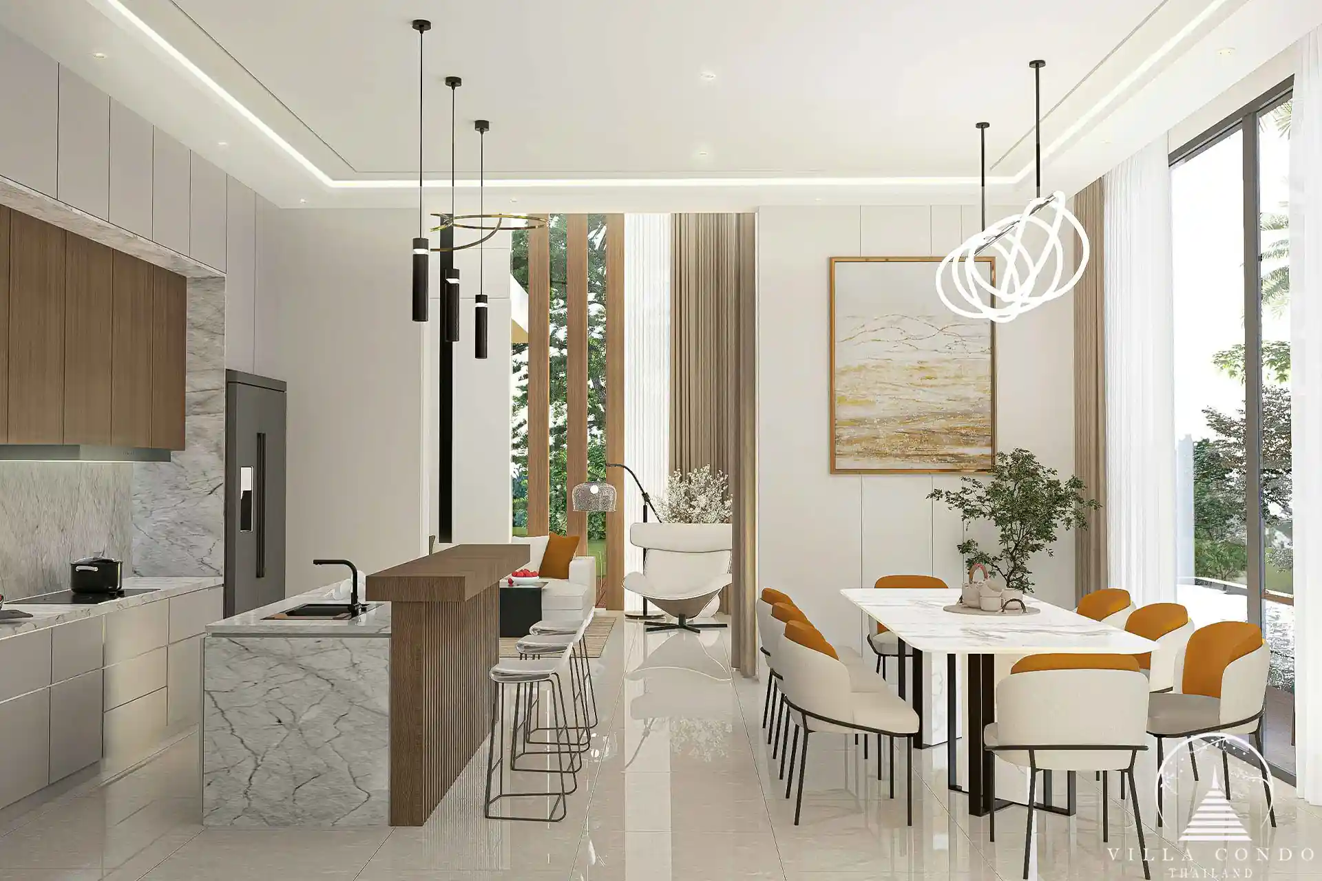 Modern kitchen with eco-friendly appliances at Unique Eco Viva Pool Villa.