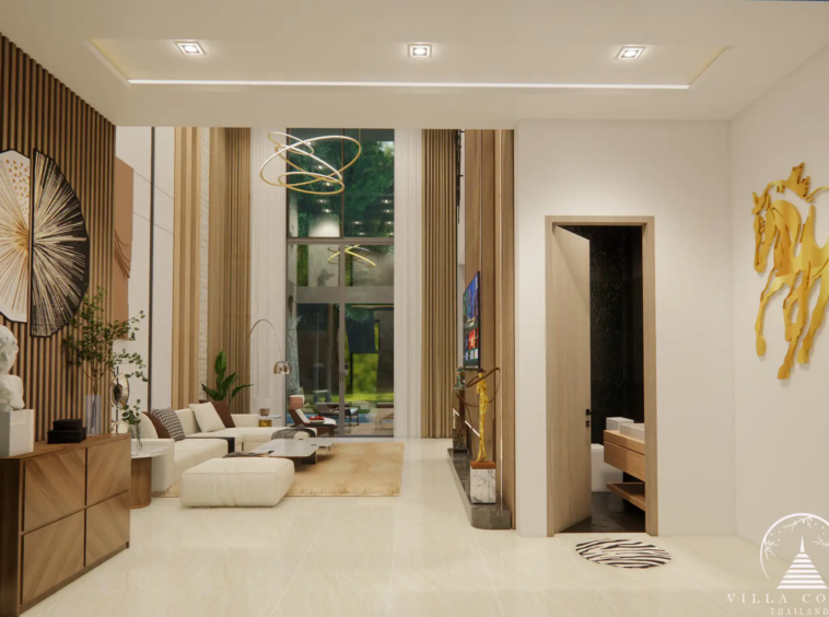 Spacious and eco-friendly interior of Unique Eco Viva Pool Villa.