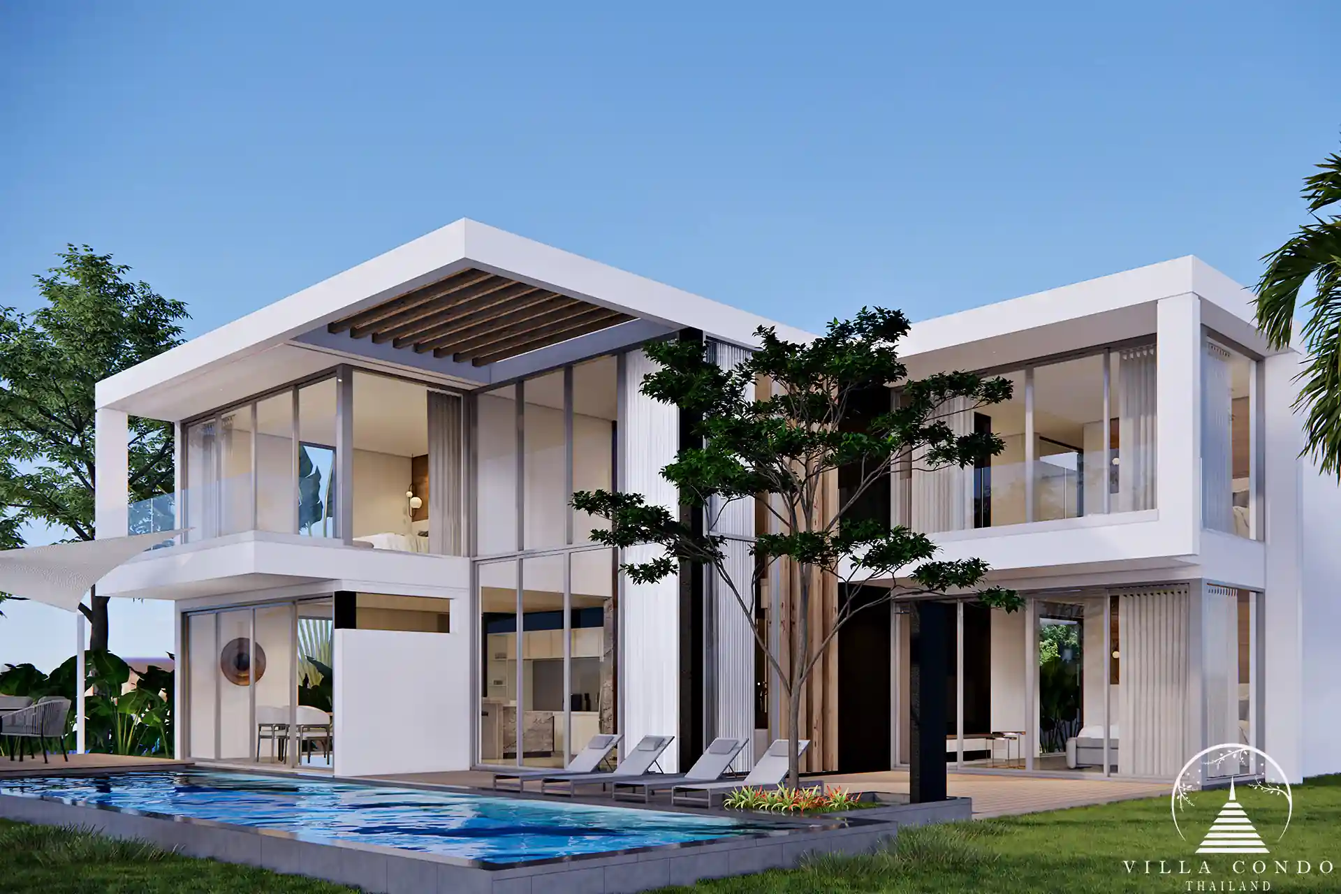 Private pool with energy-saving features at Unique Eco Viva Pool Villa.