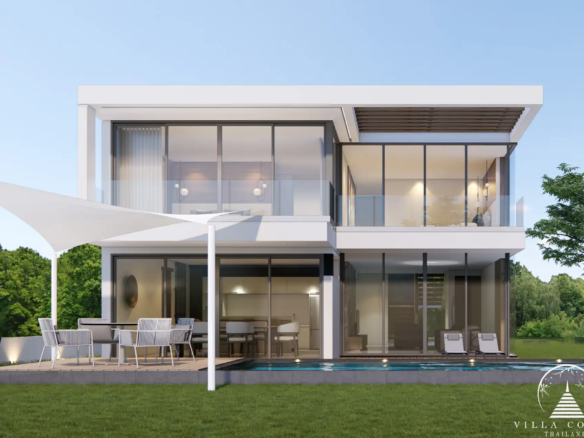 Exterior view of Unique Eco Viva Pool Villa with modern design and eco-friendly features.