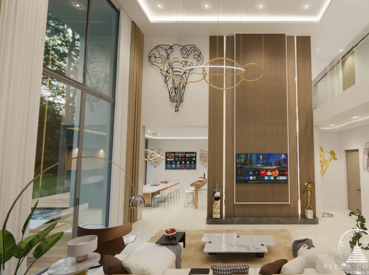 Spacious and eco-friendly interior of Unique Eco Viva Pool Villa.