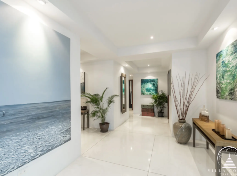 Spacious corridor at Villa Bauhinia with natural light