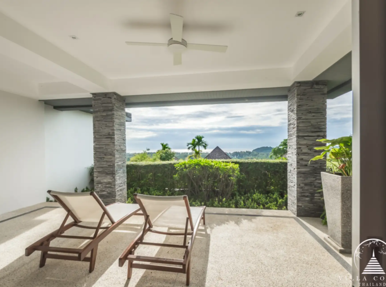 Lush garden area at Villa Bauhinia with tropical plants