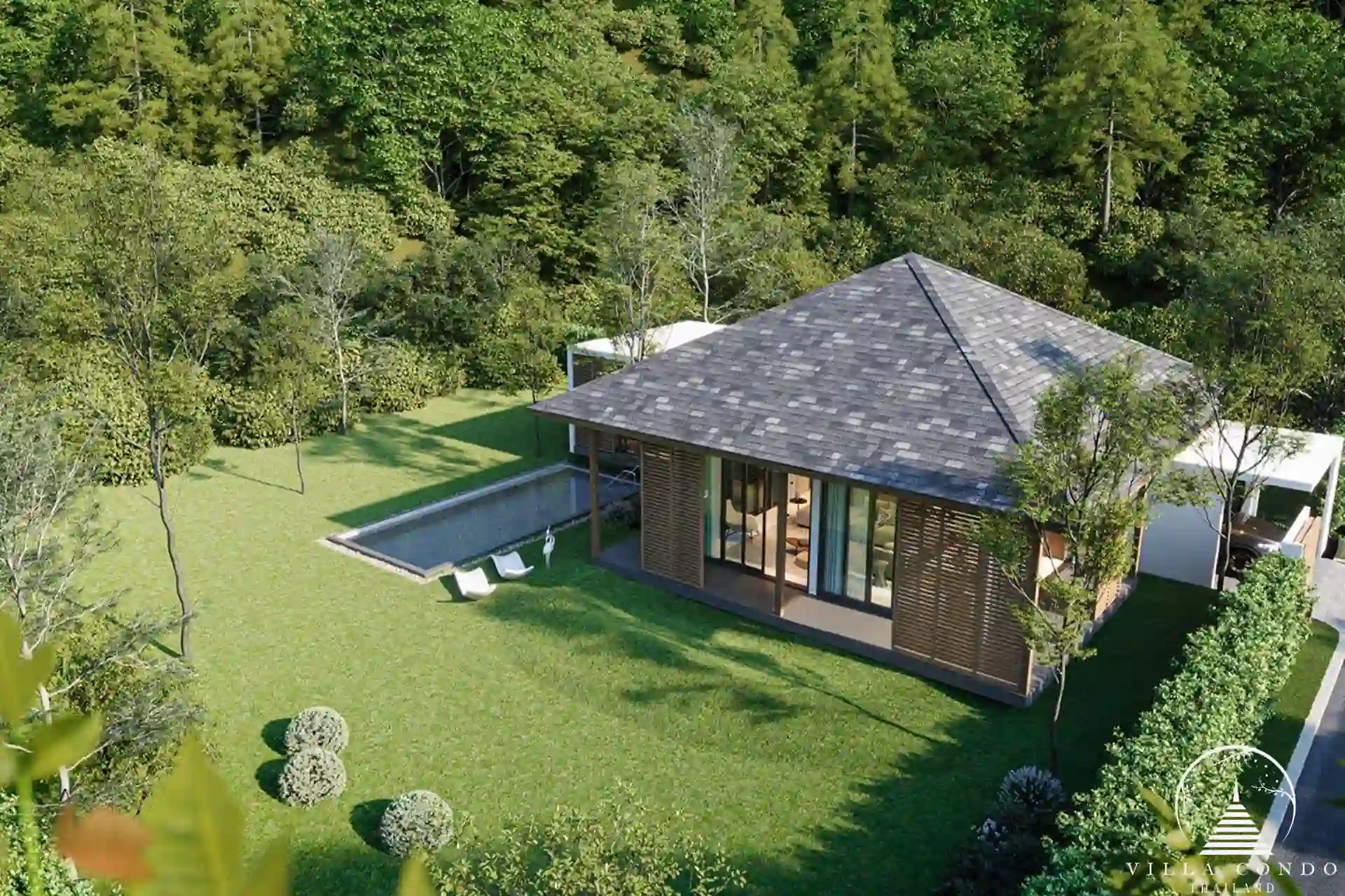 Villa Cerulean Saku Naiyang Beach garden area