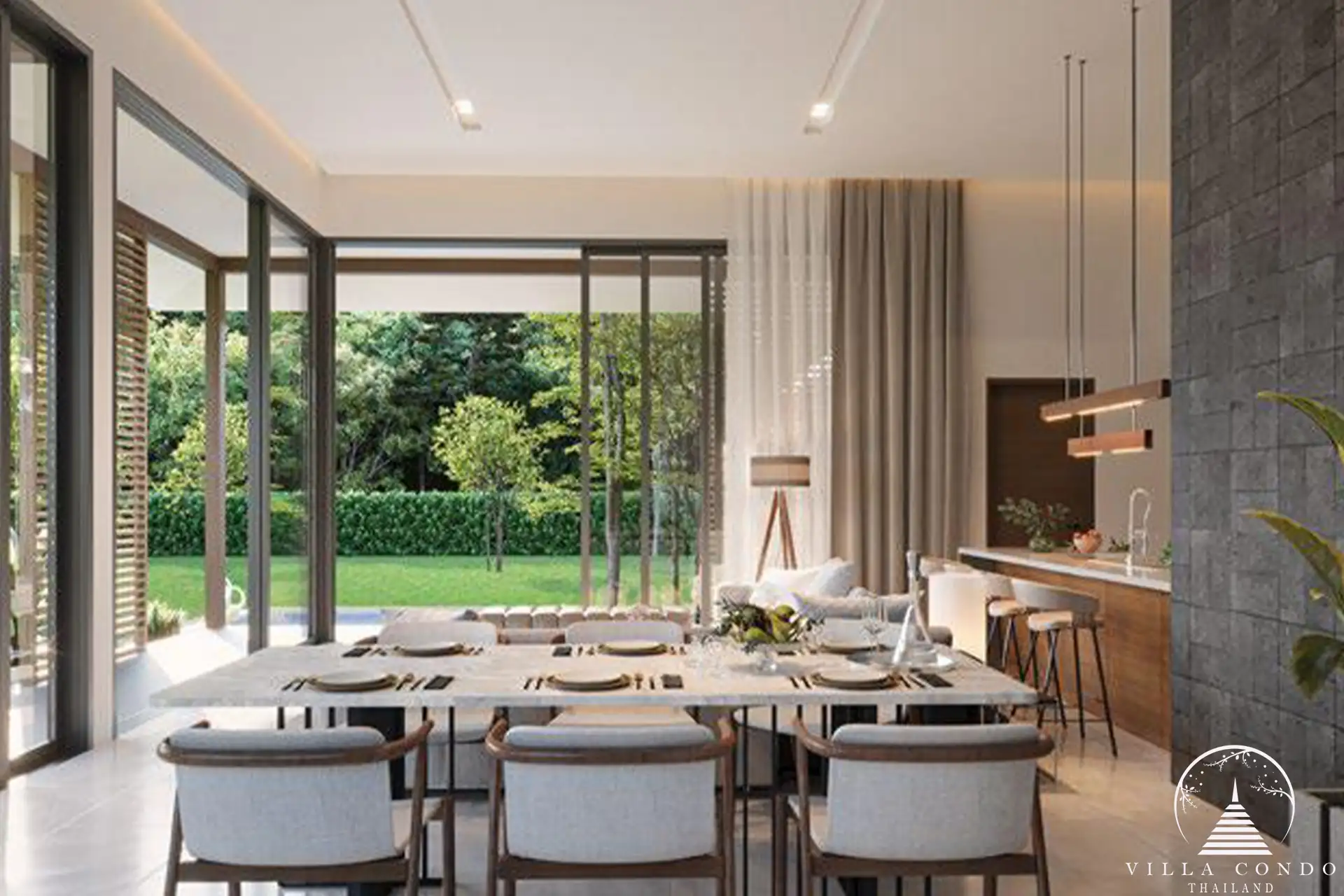 Villa Cerulean Saku Naiyang Beach dining area