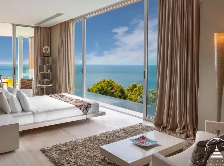 Master bedroom in Villa Mayavee with private pool access