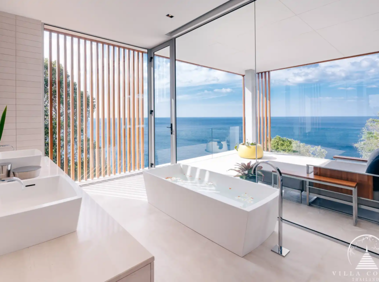 Elegant bathroom in Villa Mayavee with modern amenities