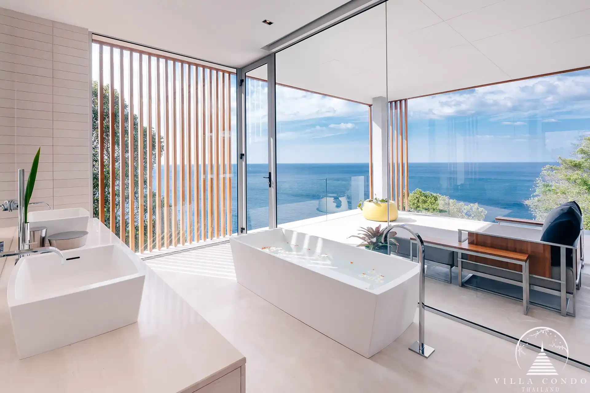 Elegant bathroom in Villa Mayavee with modern amenities