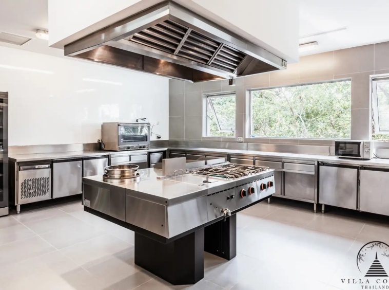 Modern kitchen in Villa Mayavee with high-end appliances
