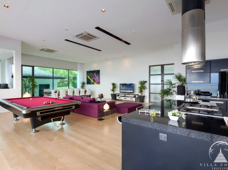 Villa Rockstar Kalim Phuket living room with pool table