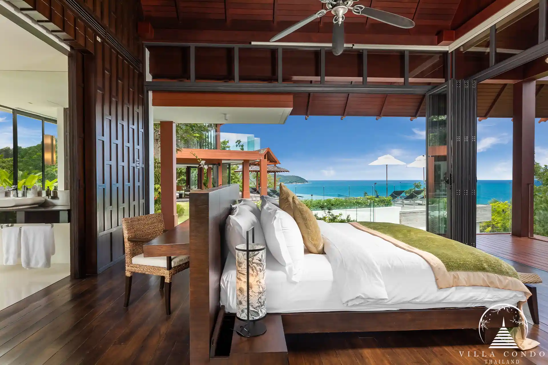 Villa Santisuk Kamala Headland master bedroom with sea view