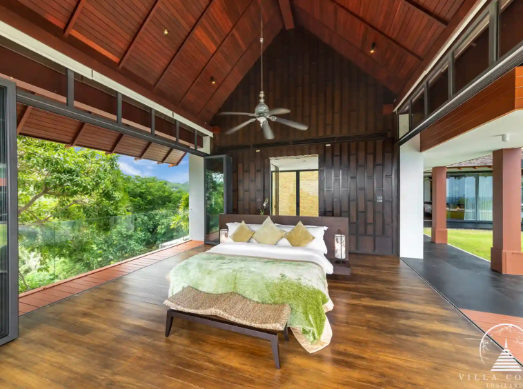 Villa Santisuk Kamala Headland master bedroom with sea view