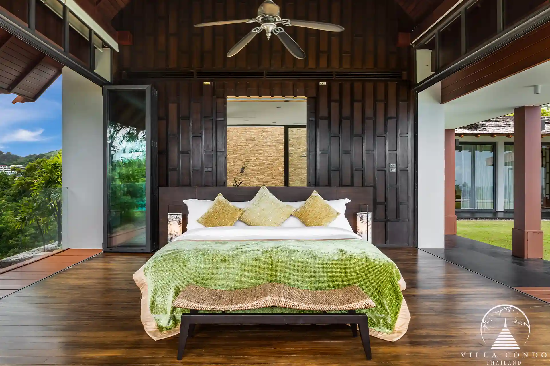 Villa Santisuk Kamala Headland master bedroom with sea view