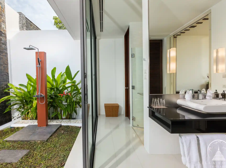 Villa Santisuk Kamala Headland master bathroom with outdoor shower
