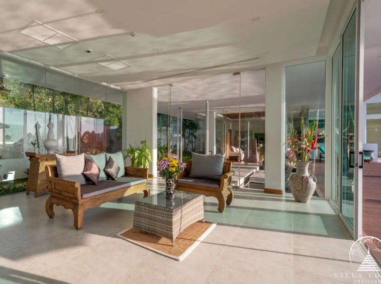 Elegant interior of Villa Solaris Kamala with modern furnishings.