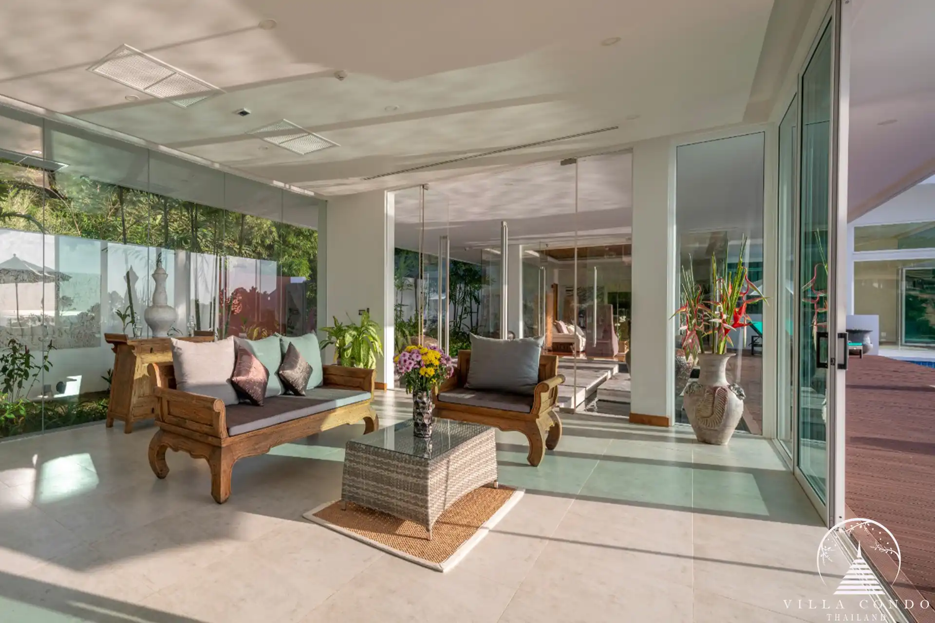 Elegant interior of Villa Solaris Kamala with modern furnishings.