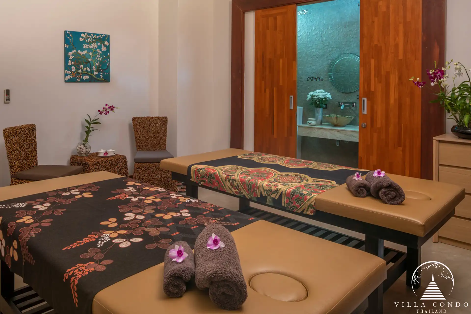 Private massage area with sea view at Villa Solaris Kamala.