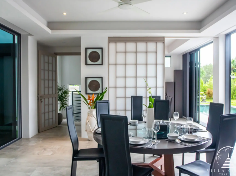 Modern dining area at Villas by the Big Bamboo.