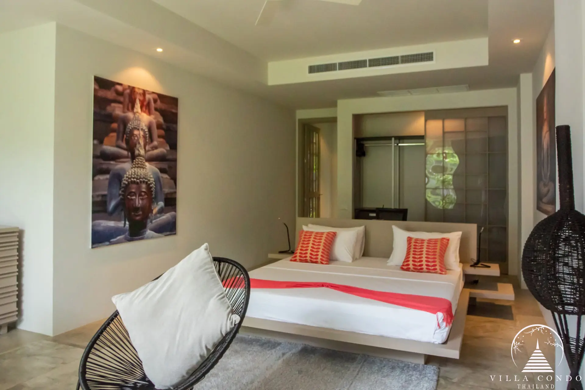 Contemporary interior of Villas by the Big Bamboo.