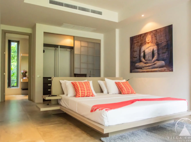 Elegant bedroom at Villas by the Big Bamboo.